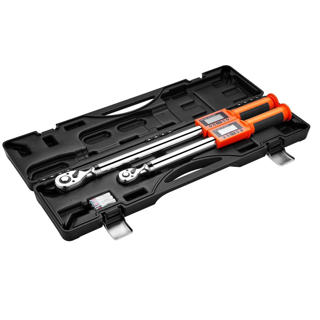 VEVOR Digital Torque Wrench Set, 2 Pieces, 1/2, 3/8 Inch Drive, 72-Tooth, ±2% High Accuracy Electronic Torque Wrench with Preset Value