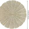 6Pcs Place Mats Set Round Gold Vinyl Easy-to-Clean Non-Slip Heat-Resistant 15" for Dinning Table Wedding Party Festival