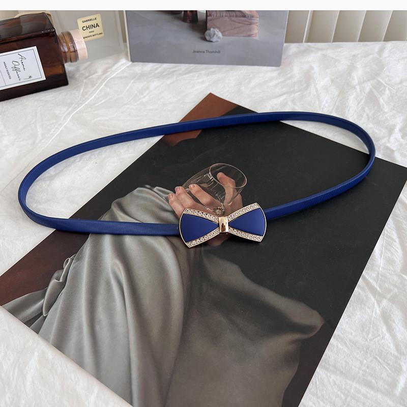 Fashionable Women's Slim Waist Belt With Stylish Metal Chain Buckle Perfect For Everyday Wear In Various Elegant Colors