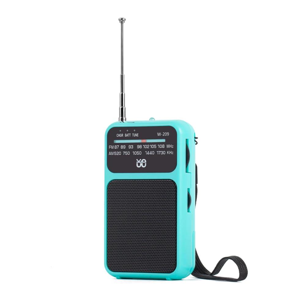 Portable Pocket AM FM Radio Built-in Speaker 2 Band Stereo Radio Battery Operated Telescopic Antenna Radio Flashlight for Senior