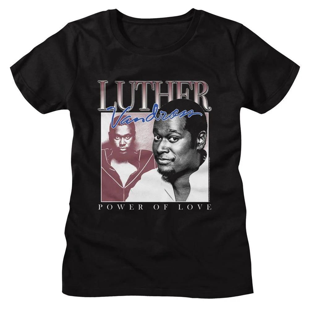 Luther Vandross Power of Love Black Womens TShirt Summer Unisexs and Womens Loose and Breathable Tshirt Top S