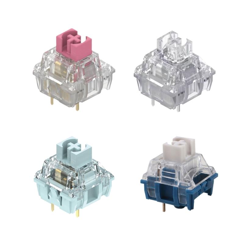TTCs Silence Bluish White V2V3 Switches 3Pin Tactile Silence for Mechanical Keyboards Mute 2 Gold Plateds Spring Axises
