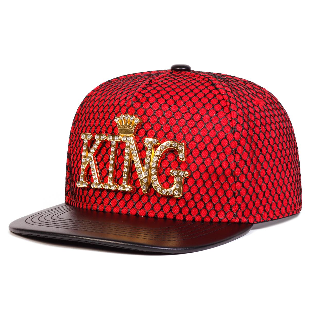 

Unisex Metal Letter Labels King Hip-Hop Hats Fashion Spring Autumn Outdoor Adjustable Casual Baseball Caps Sunscreen Hat