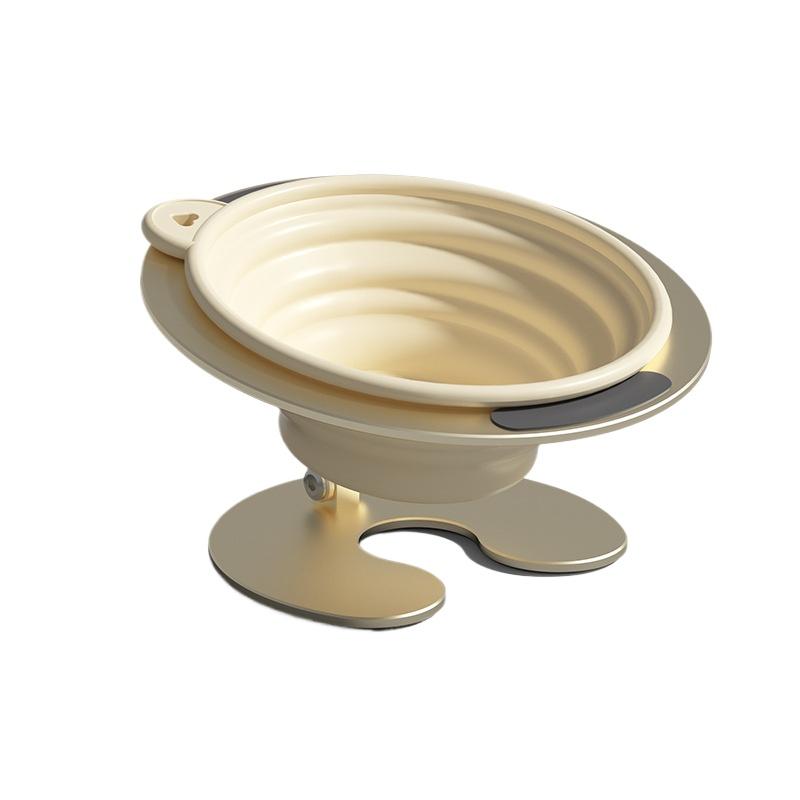 Haustier Katze Napfhalter Kreativ Verstellbar Aufbewahrung Katzenfutter Spieß Futter Napf Haushalt Nackenschutz Tragbar Faltbar Haustier Futterspender