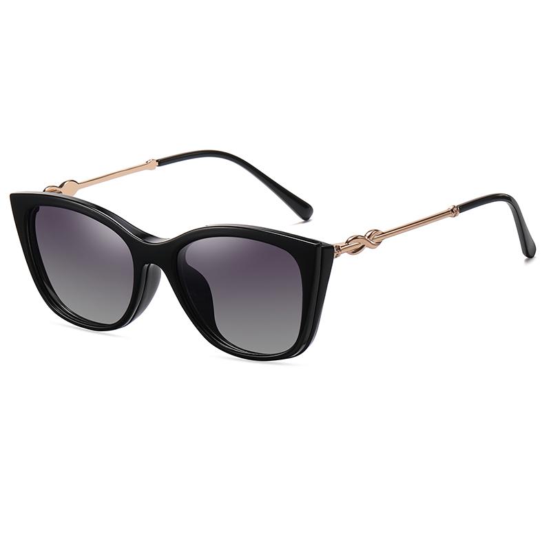 

Magnetic Polarized Sunglasses Women Fashion Cat Eye 2 In 1 Clip On Ladies Anti Blue Light Glasses Frames TR90 Metal Eyewear picture color