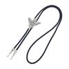 Stylish Western Braided Rope Bolo Tie with Death Skull Moth Motif for Music Festival Punk Adjustable Necktie Necklace