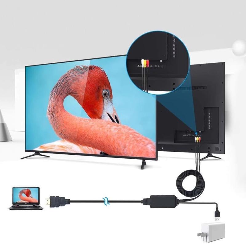 Hdmis To Avs 3RCA Converter Cable 1080P Resolution Support For PC Laptop With USB Power Audios Video Signal Transmission