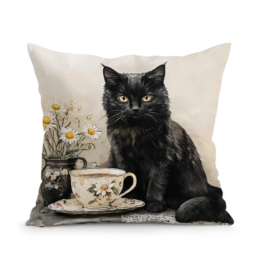 Retro Halloween Cushion Pillowcase Printed Polyester 45X45Cm Throw Pillowcover Decorative Sofa Cushion Pillowslip Home Decor