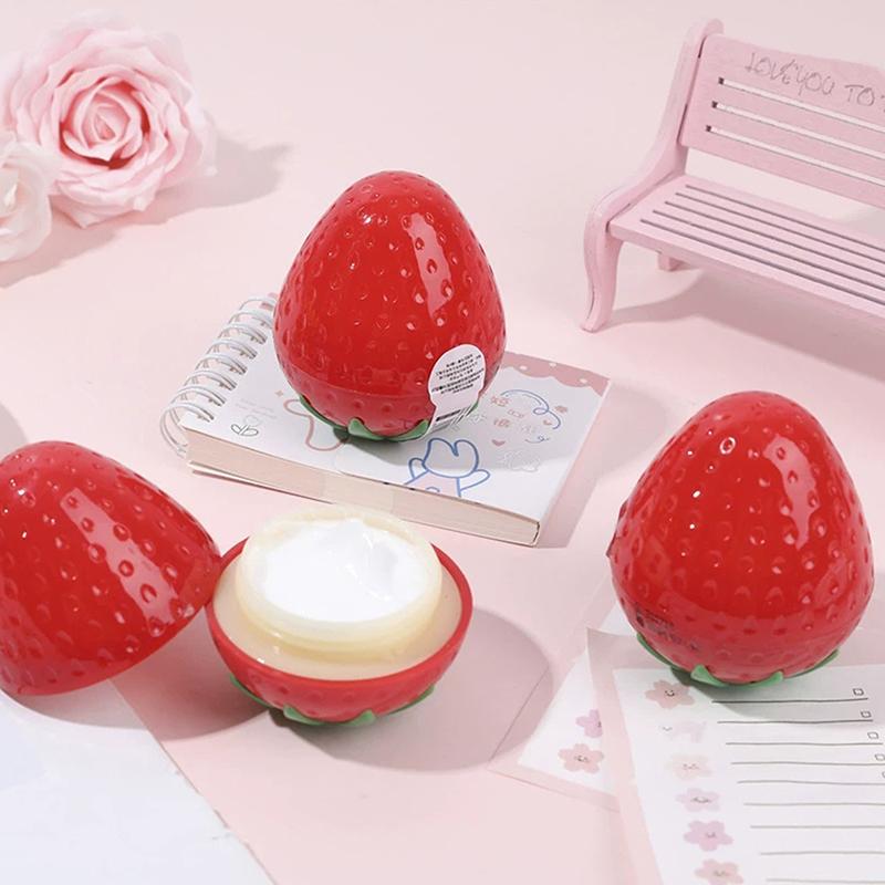 1/3 Stück Erdbeerform Wiederverwendbare Leere Plastikflasche Tiegel Probenflasche Gesichtscreme Handcreme Aufbewahrungstopf Lippenpeeling-Behälter
