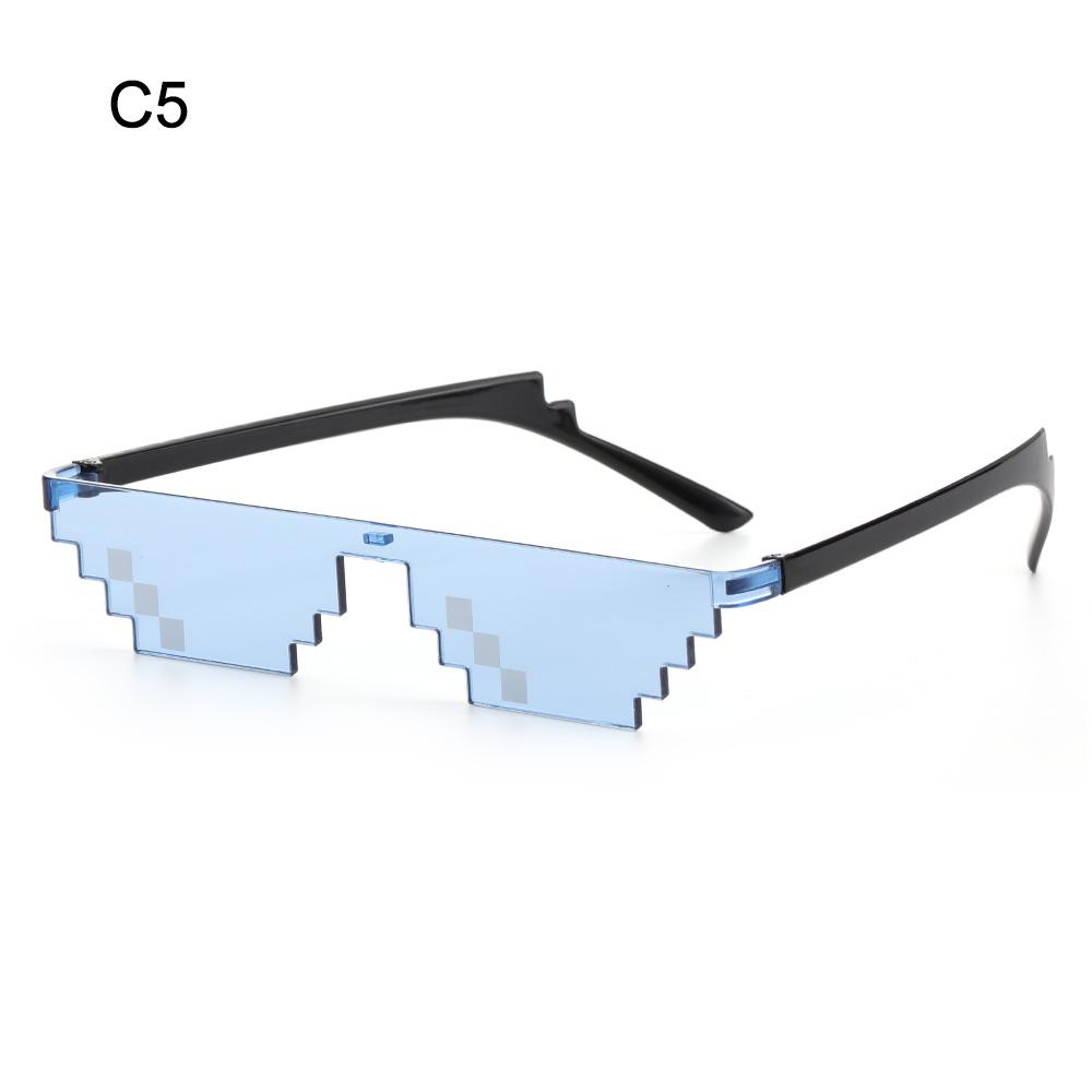 NEW Mosaic Sunglasses Trick Toy Thug Life Glasses Pixel Black Cool Jokes Funny Toys Deal With It Sun Glasses