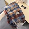 Versatile Plaid Scarf Soft Warm Wrap New Tassel Shawl  Autumn Winter