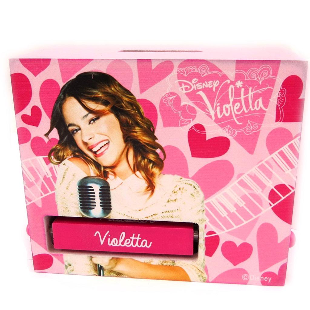 Violetta [L3955] - Pink 'Violetta' Wooden Piggy Bank