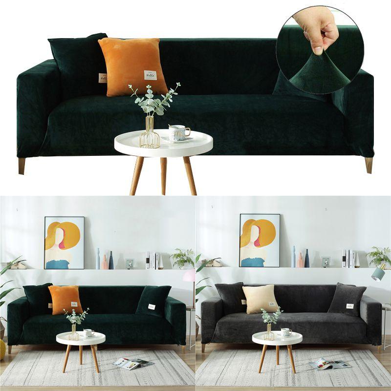 Premium Samt Elastischer Sofabezug Für 1-3 Sitzer Universal Und Weicher Schutz