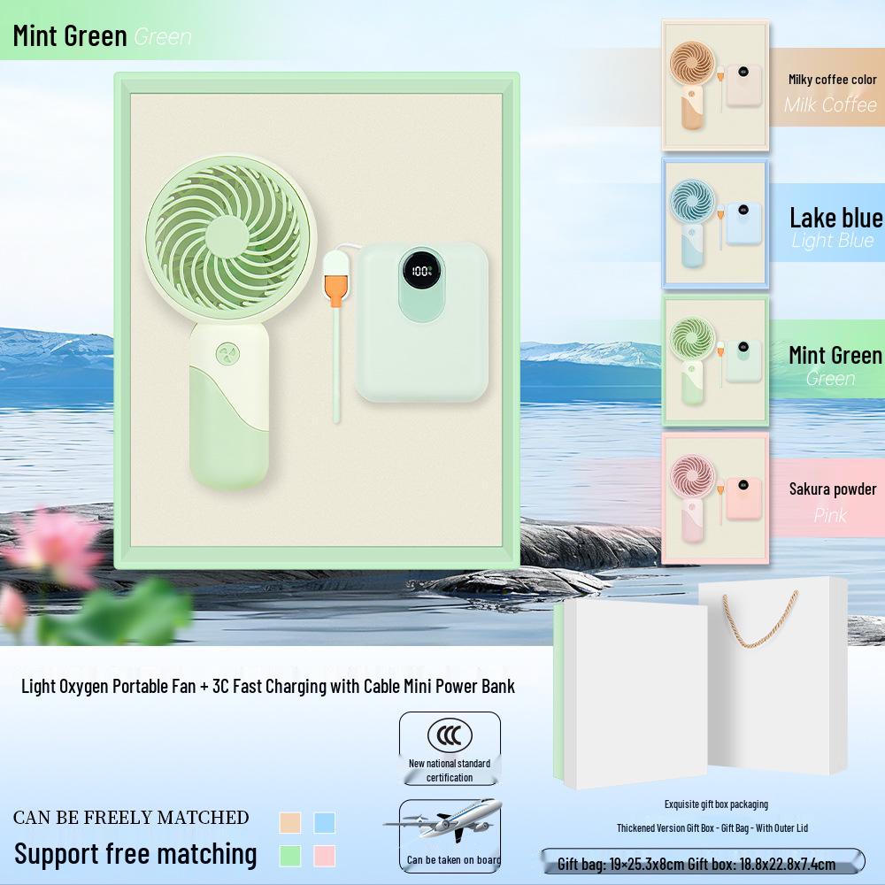 Summer Cool Fan & Umbrella Gift Set - Perfect Anniversary or Customer Appreciation Souvenir