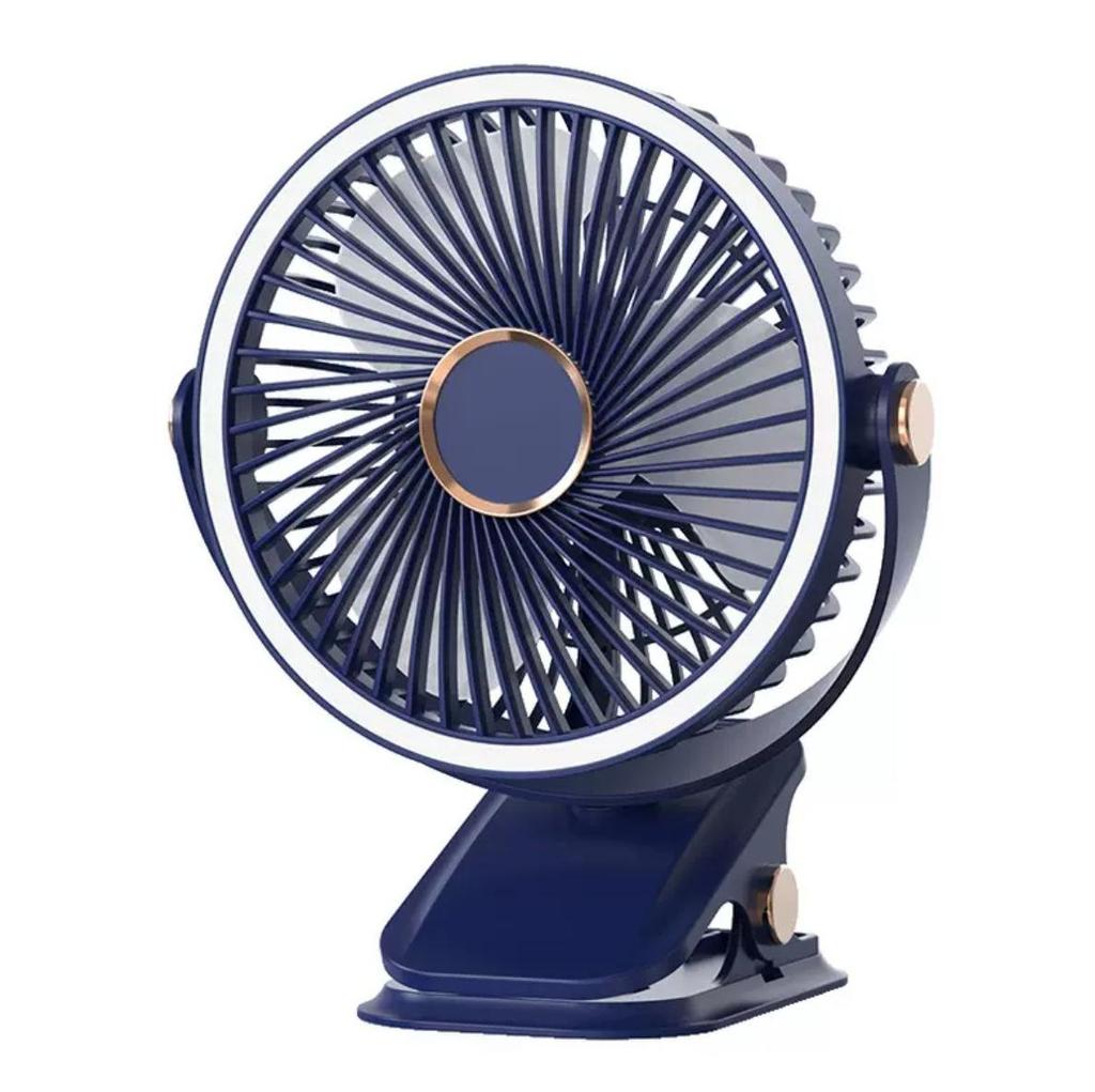 2026 Portable USB Charging Clip-on Desktop Fan with Light for Dorm Use