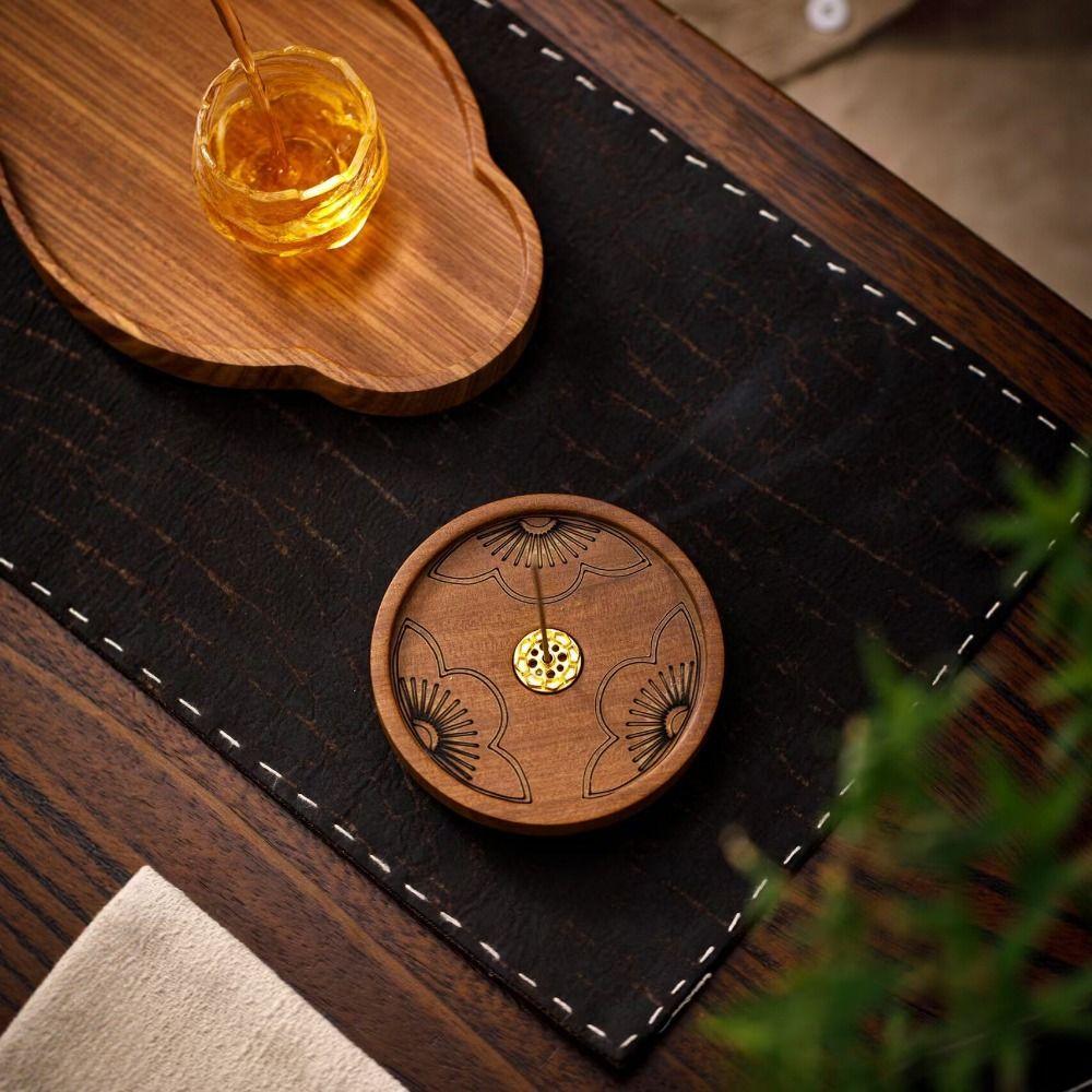 Solid Wood Line Incense Burner Handmade Incense Stove Thread Incense Insert Base Indoor Use
