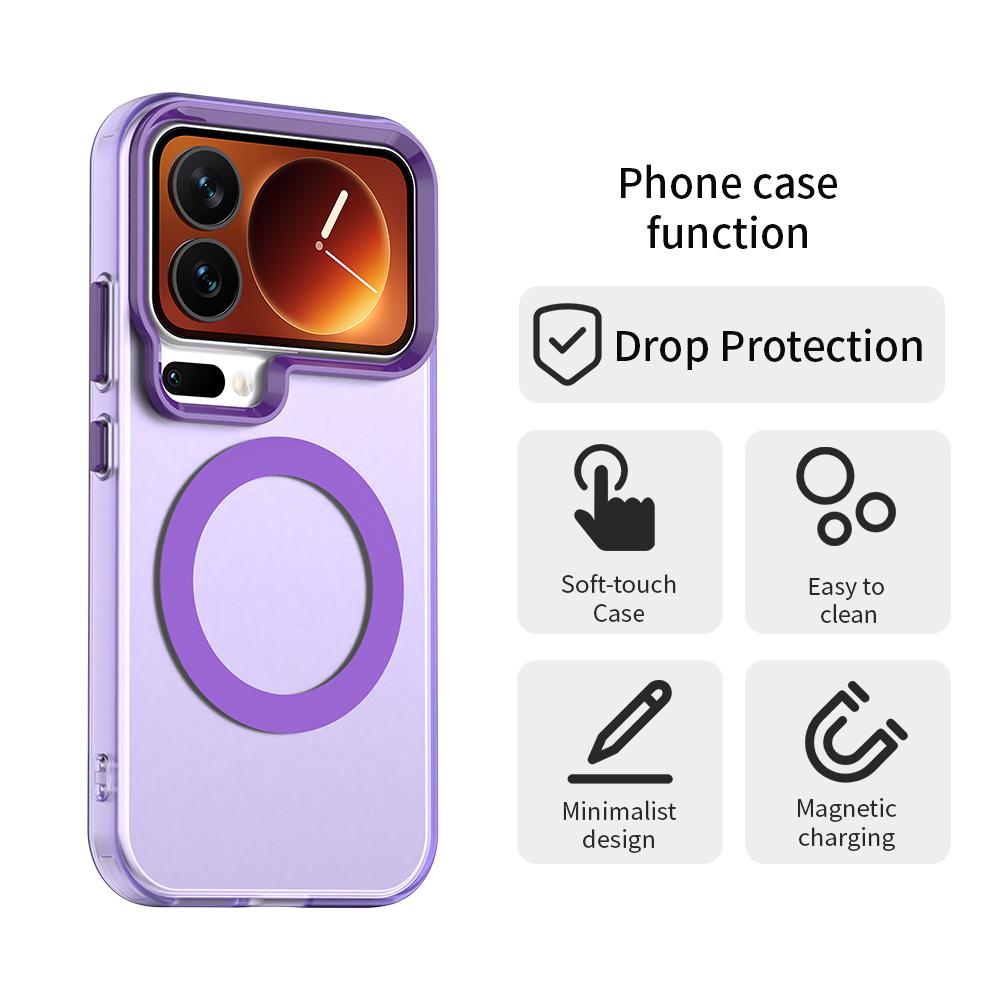 For iPhone 13 Pro Max Magnetic Case TPU + PC Clear Protective Phone Cover Compatible with MagSafe