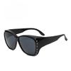 Vintage Oversized Square Sunglasses for Women Rhinestone Embellished UV400 Protection Shades Trendy Y2K Eyewear Sun Glasses