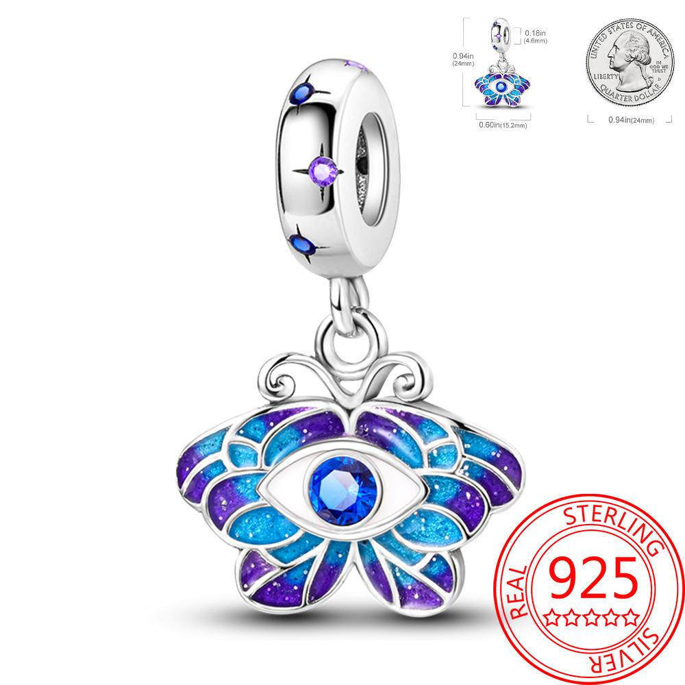 Mysterious Copper Love Evil Eyes Celtic Knot Palm Pendant Beads Safety Clip Fit Brand Bracelet Premium Gift Diy