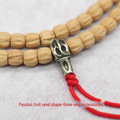 Pulseira Semente de Maracujá Estrela Vajra Lua Bodhi - Acessório Wenwan DIY Texturizado de Três Vias