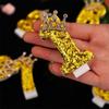 Large Gold 3D Digital Birthday Candle Crown Style Long Burning for Retirement Celebration Party Cake Decor