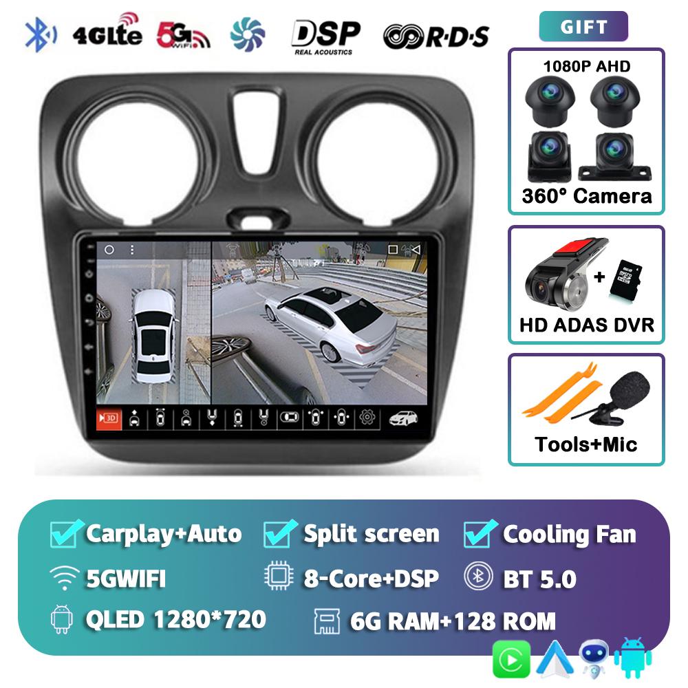 Android 14 Auto Carplay Car Radio For Renault Lodgy Dacia Dokker 2012 - 2020 Multimedia Video Player Navigation GPS Stereo Audio