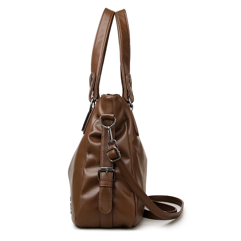 Women's Tote Bag Solid Color Shoulder Bag Large Capacity Middle-Aged Mother Bag