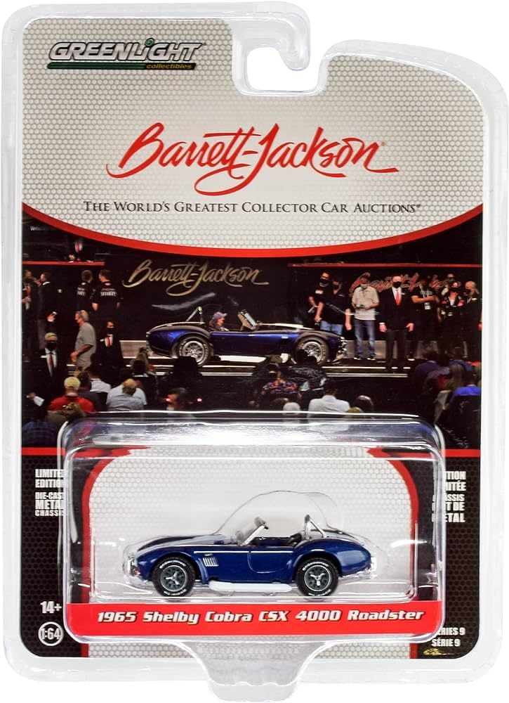 Greenlight Scale Shelby Cobra CSX 4000 Roadster 1965 Blue Greenlight Shelby Cobra Roadster Diecast Car 1/64 #31 [Used]