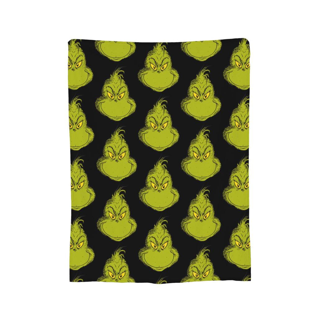 Christmas-S-Green-S-Grinch Blanket Fleece Textile Decor  Portable Warm Throw Blanket for Home Office Rug Piece