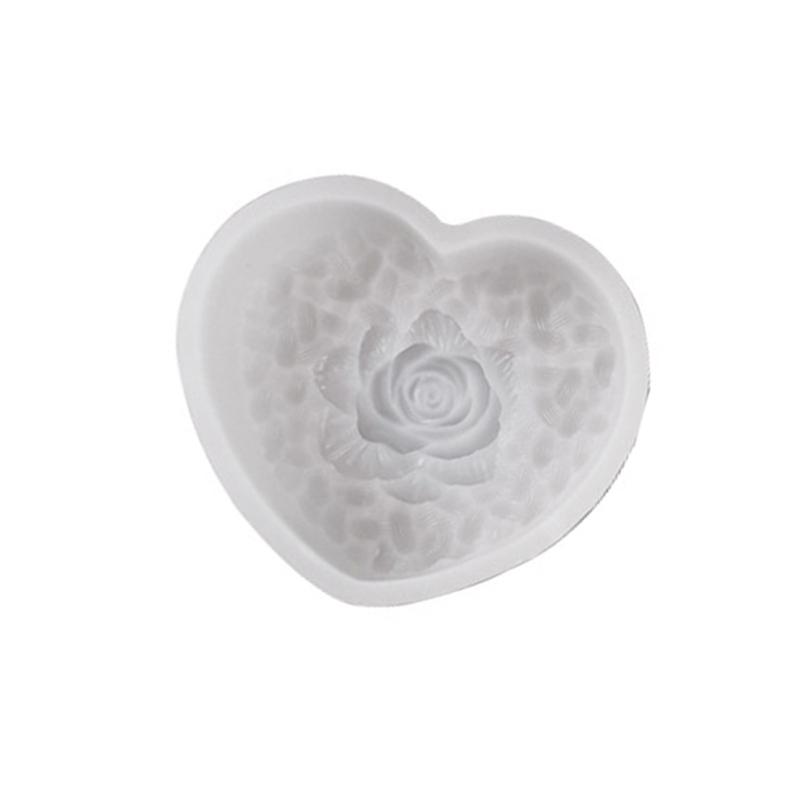 Rose Heart Shape Silicone Candle Molds 3D Heart Soap Silicone Molds for Epoxy Resin Candle Making Gypsum Decoration