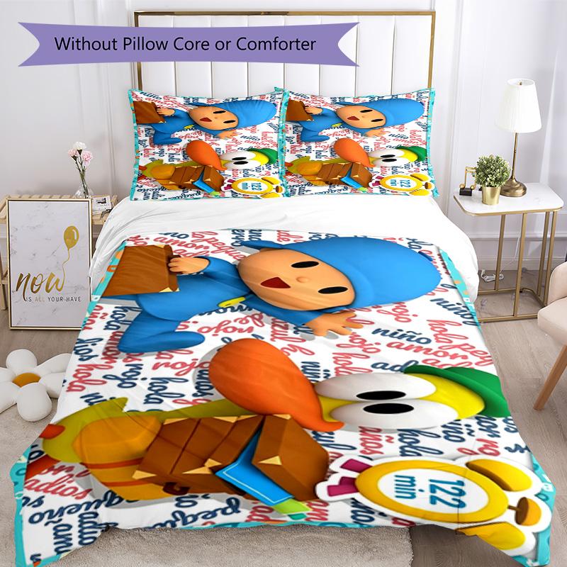 Pocoyo Duvet Cover Set Suitable for Dormitory Machine Washable Christmas Gift
