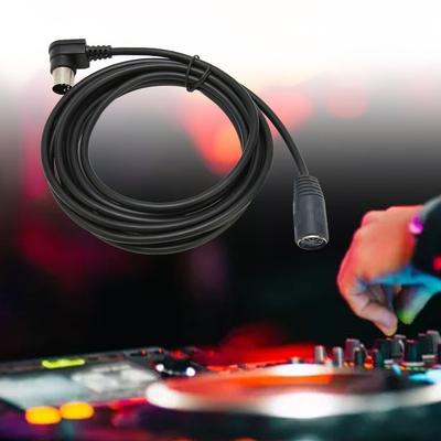 Flexible 5 Pin DIN Male To Female Adapter Cable Plug and Play Right Angle Adapter  MIDI Keyboard