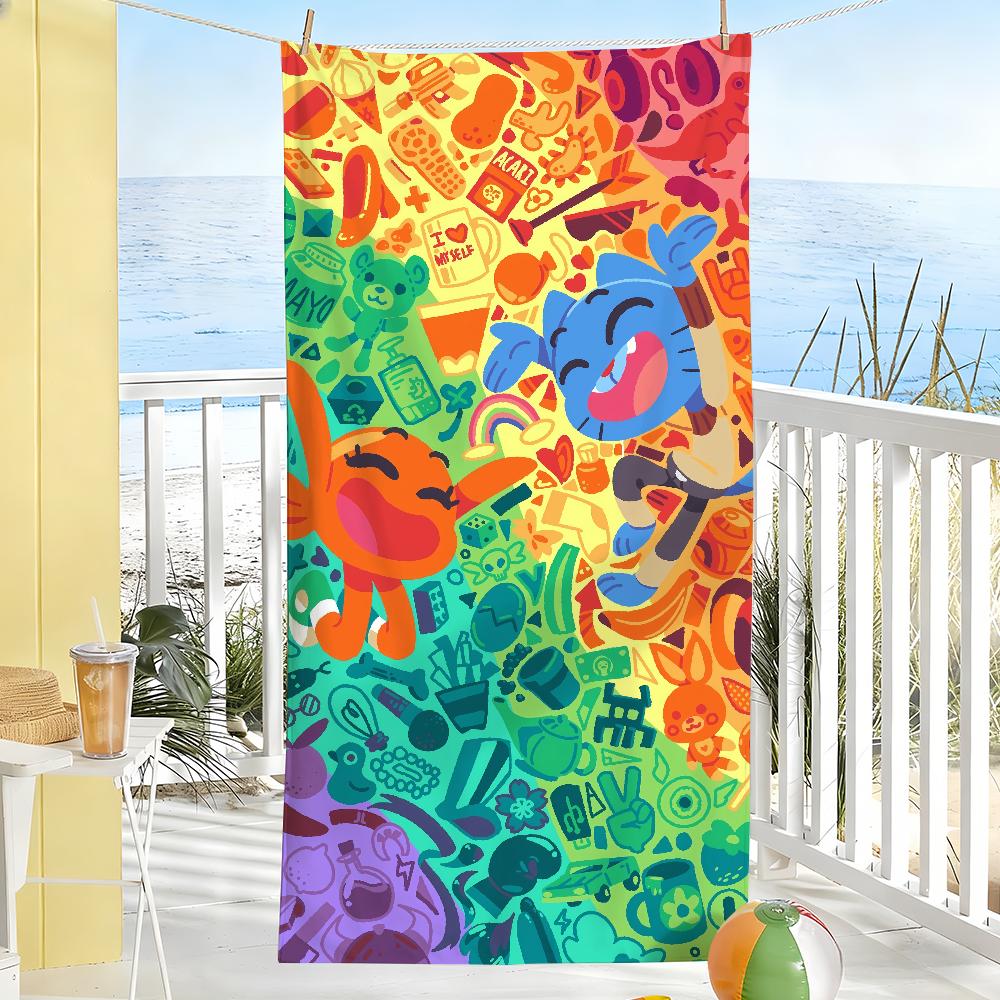 Cartone animato The Amazing W-World of G-Gumball Asciugamano Morbido Piscina Regalo Per Viaggio Palestra Doccia Campeggio Asciugatura Rapida Sportivo Grandi Asciugamani da Spiaggia