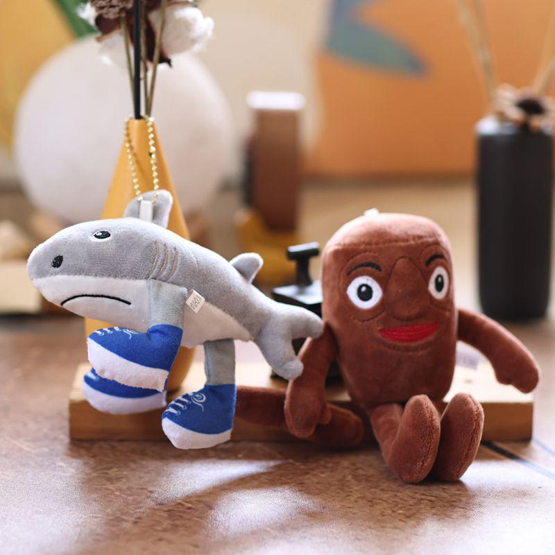 1 Piece Animals Stuffed Figure Tralalero Tralala Shark Doll Keychain Anime Tung Tung Sahur Plush Pendant Toys Birthday Xmas Gift