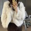 Winter Fashion Fluffy Fur Coat Women High Street Elegant Thick Warm Faux Fox Fur Jacket Female Overcoats Outerwear