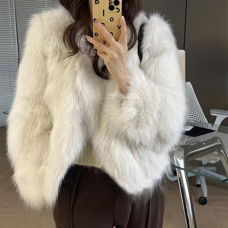 Winter Fashion Fluffy Fur Coat Women High Street Elegant Thick Warm Faux Fox Fur Jacket Female Overcoats Outerwear