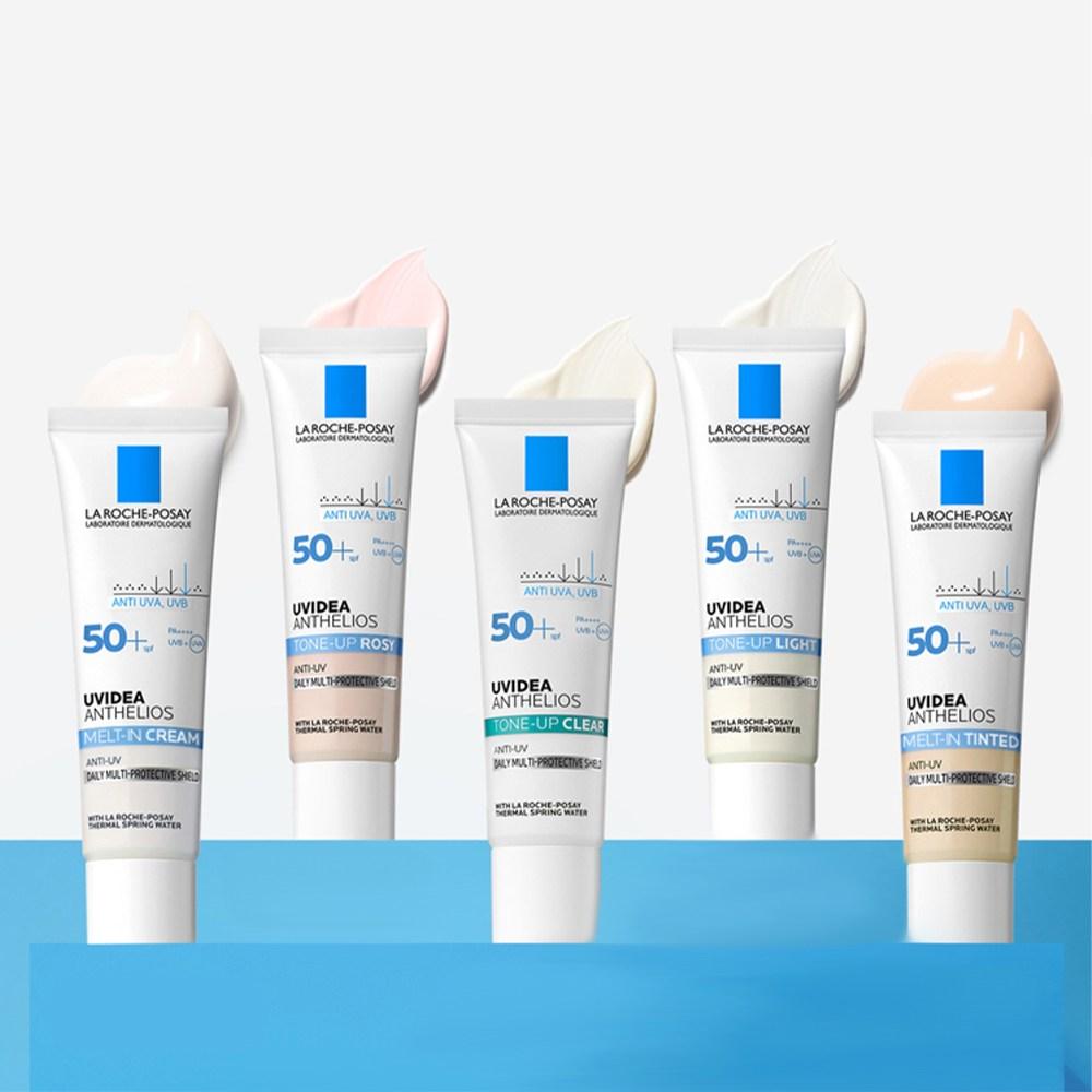 La Roche-Posay Uvidea Tone-up Clear Sun Cream SPF50+ PA++++ 30ml + 30p zestaw wacików, 1 zestaw