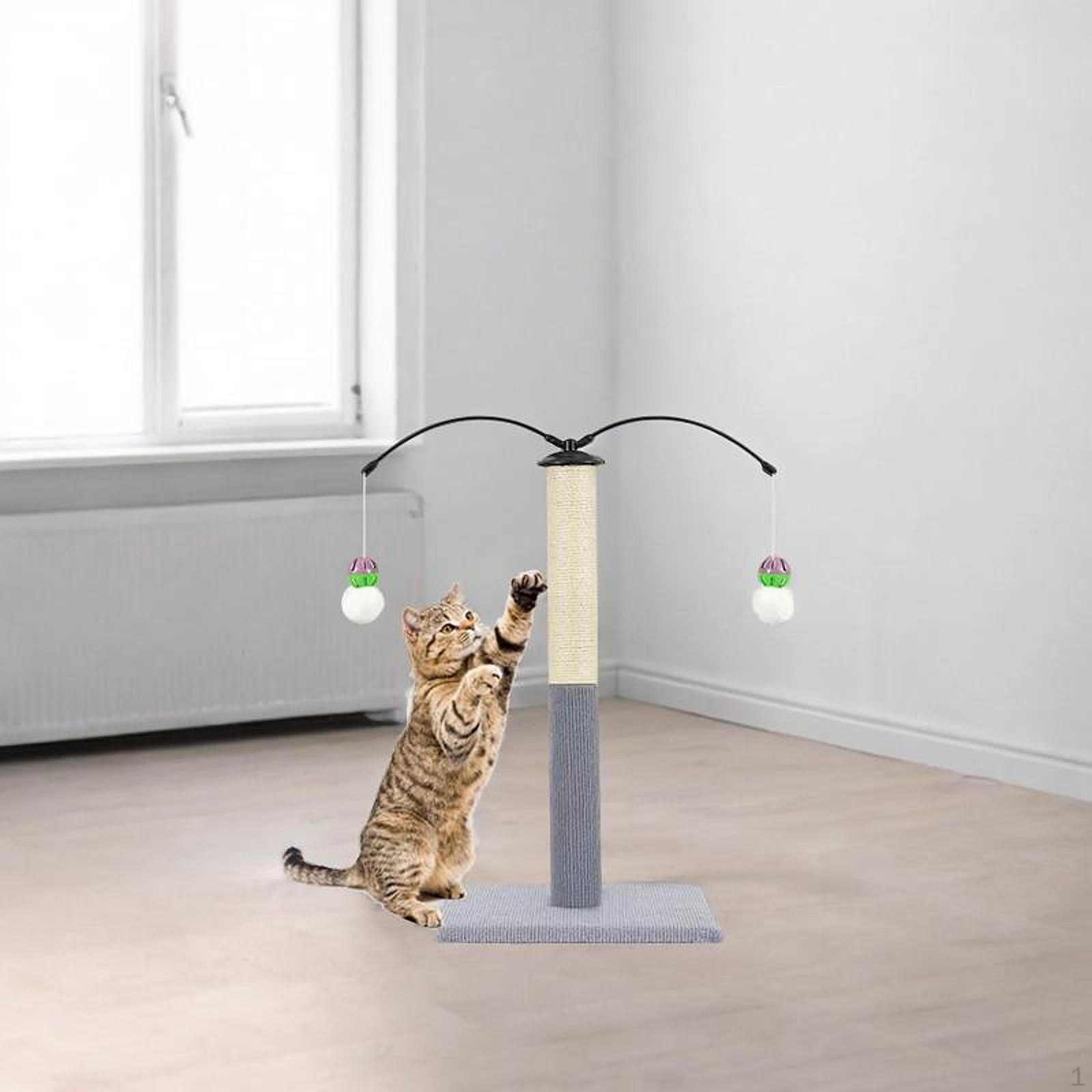 

, Interactive Toy, Sturdy Furniture Protector for Kitten with 2 Hanging Balls Light Gray