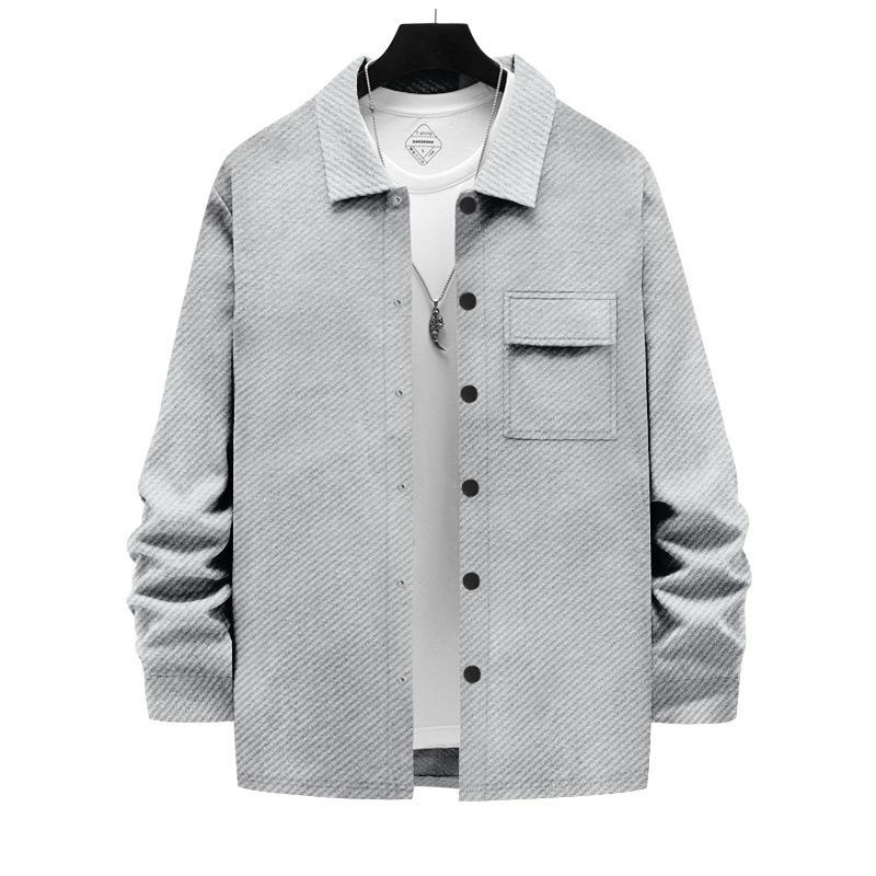 2025 European & American Slim Fit Heavyweight Twill Men's Autumn Long Sleeve Lapel Jacket