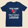 Personalized Kids Table Tennis T-Shirt: Ping Pong Legend Design