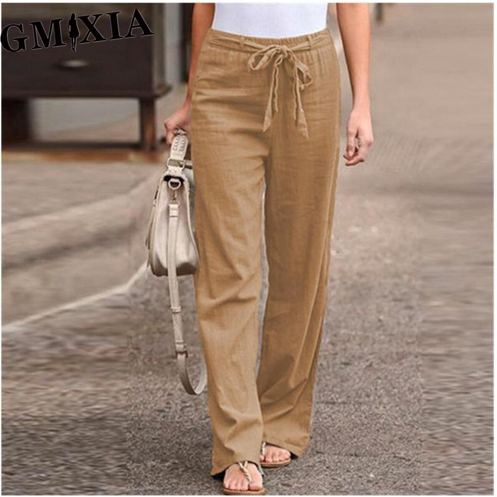 GMXIA Pantalones y capris con estampado de color sólido informal a la moda para mujer