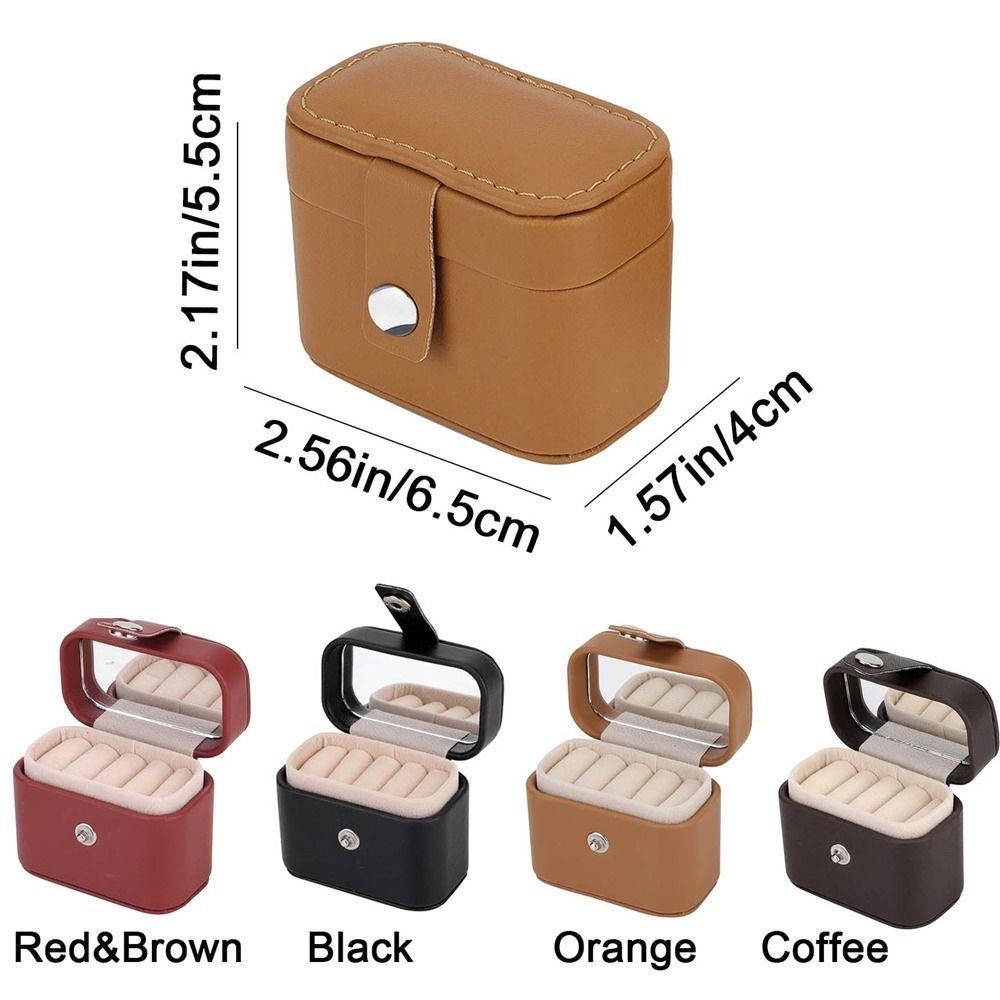 PU Leather Jewelry Storage Case Mini Earrings Storage Display Case  Women Rings