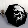 1pc Skull Art Automatic Open/close Folding Compact Umbrella, 8-Rib Sturdy Canopy, Lightweight Portable, Everyday Use, Gift, Outdoor Umbrella, Travel E