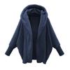 Moda Donna Giacca Felpa Larga Retro Calda Tinta Unita Manica Lunga con Cappuccio Larga in Pile di Peluche
