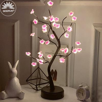 Table Tree Night Light Battery Powered Touch Switch Artificial Bonsai Cherry Desktop Tree LED Lamp Light Garden Decoration