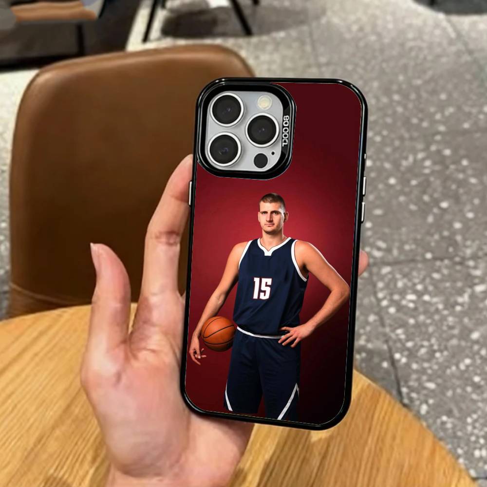 N-Nikola Jokic  Phone Case For iPhone17,16,15,14,13,12,11 Plus,Pro Max Colored Silver Plated Inside Cover