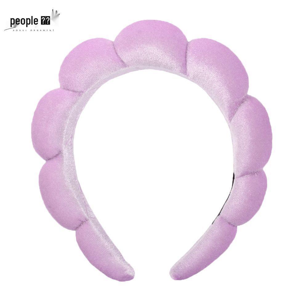 Gold Velvet Spa Headband & Wristband Set for Face Washing & Makeup