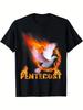 Classic Fit Black T-Shirt Casual Wear Tee Shirt Pentecost Doves Fire Flame Holy