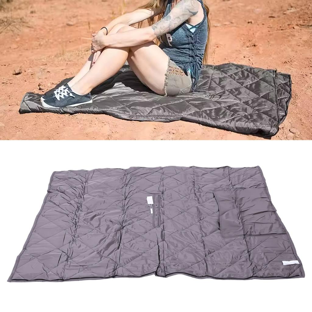Poncho Liner 4 In 1 Multi Functional Quilted Camping Blanket Compact Water Proof Outdoor Portable Sleeping Bag Wearable Shawl