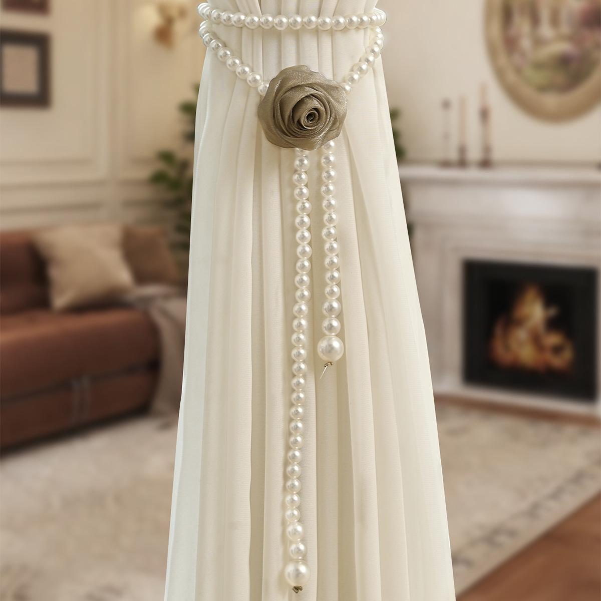 

Zhenhai Rose Strap Curtain Accessories Decoration Shein one size fits all шампанского